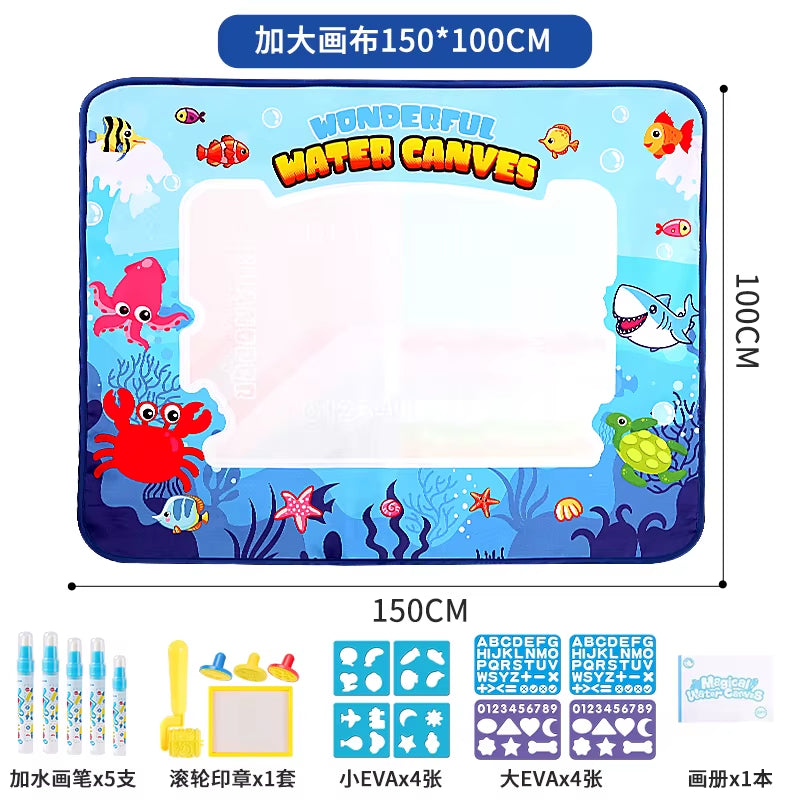 AquaDoodle™ Reusable Water Drawing Mat – 150x100cm Magic Canvas for Kids