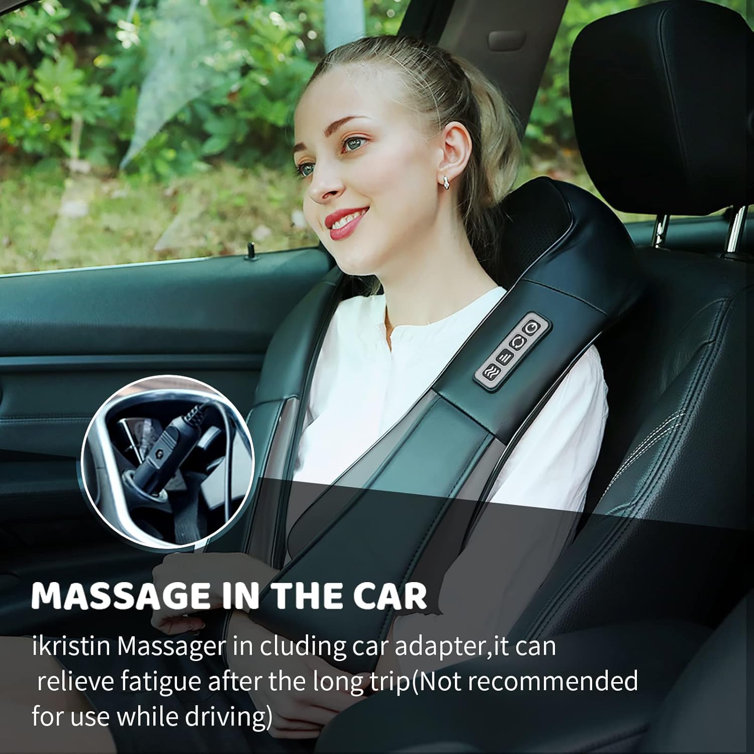 Relaxa™ 3D Shiatsu Neck Massager – Deep Tissue Kneading with Heat for Neck, Back, Shoulder & More
