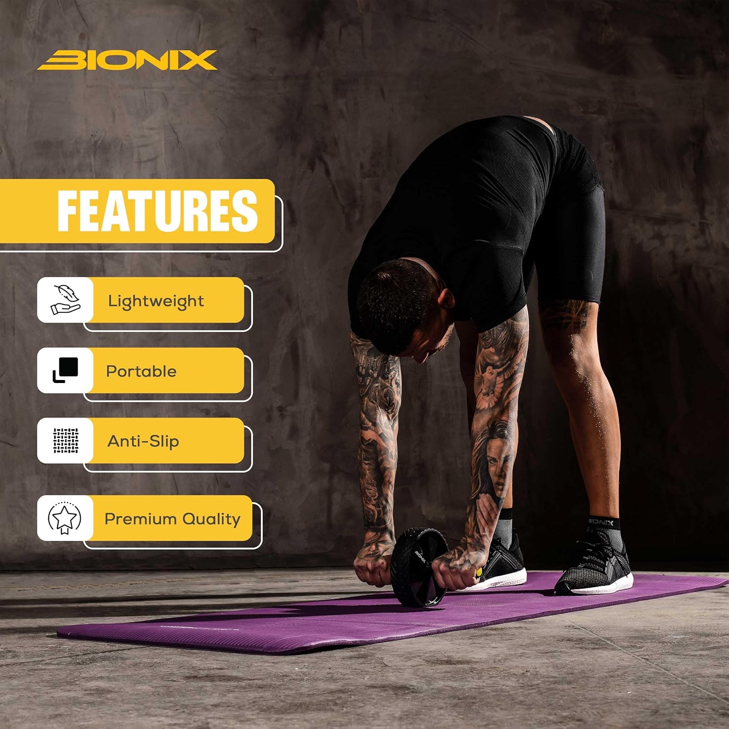 CoreX™ Ab Roller Wheel – Non-Slip Handles & Knee Mat for Home Workouts