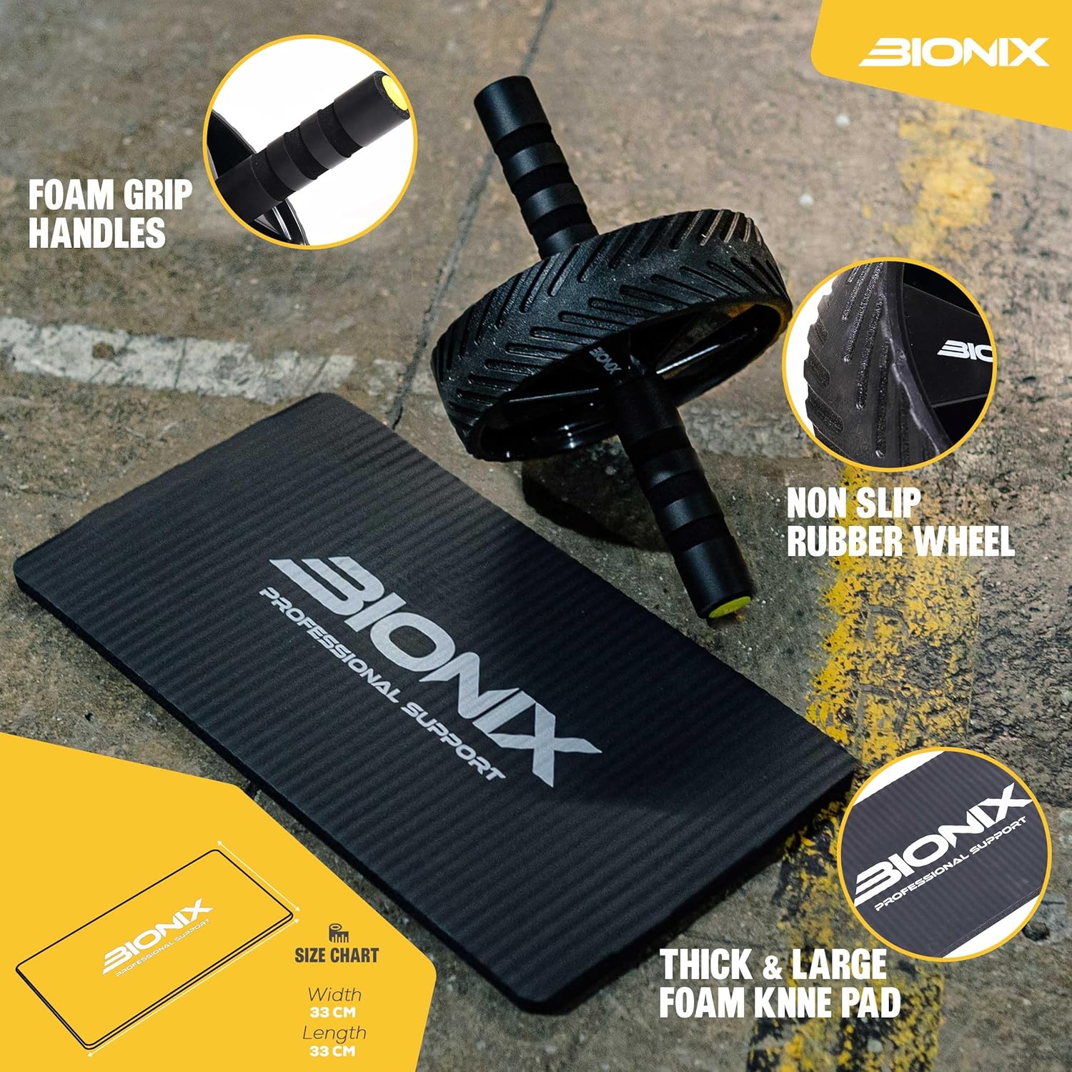 CoreX™ Ab Roller Wheel – Non-Slip Handles & Knee Mat for Home Workouts