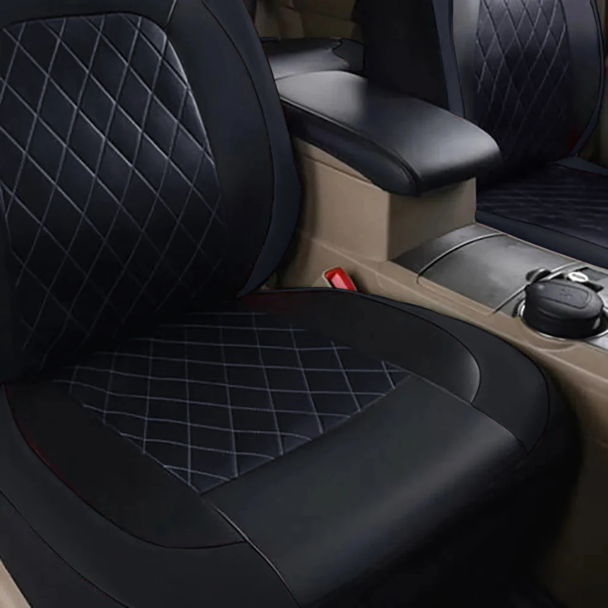 DriveGuard™ All-Season PU Leather Car Seat Cover – Waterproof & Universal Fit