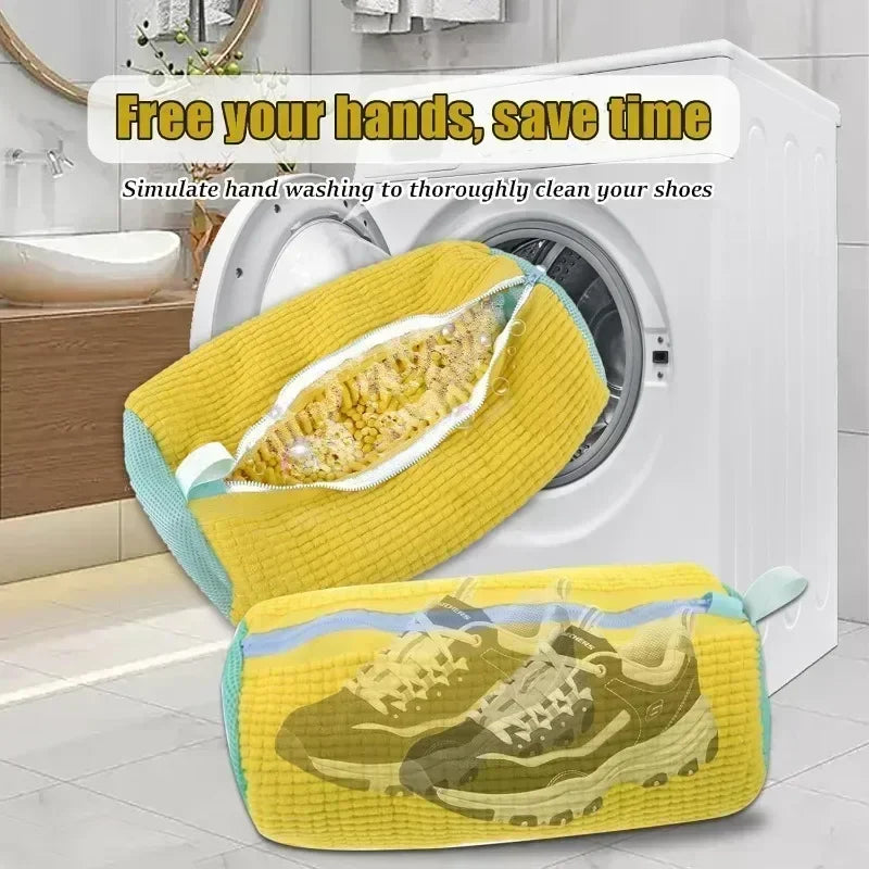 ShoeShield™ Wash & Dry Bag – Soft Fiber, Machine Washable, Adjustable Strap
