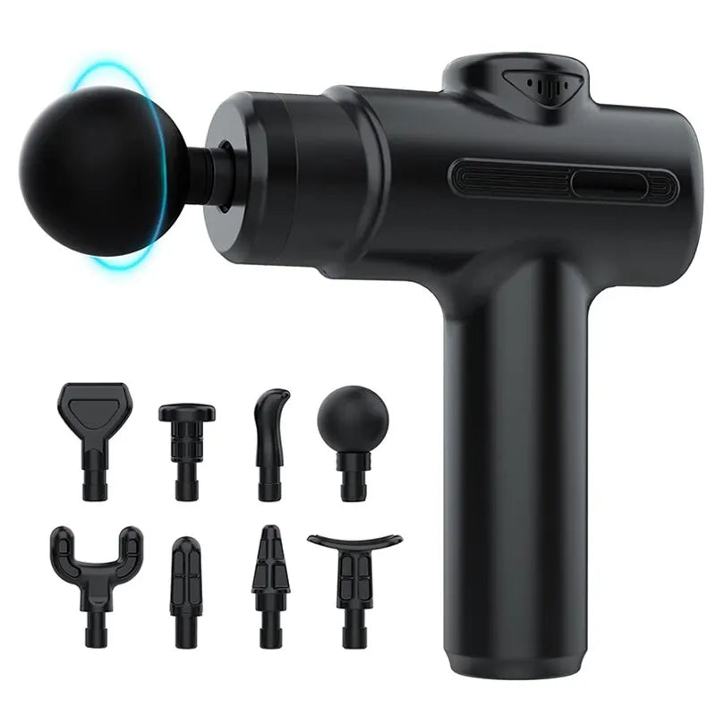 MuscleEase™ Electric Massage Gun – Deep Tissue Massager with 8 Heads for Back, Arms & Legs