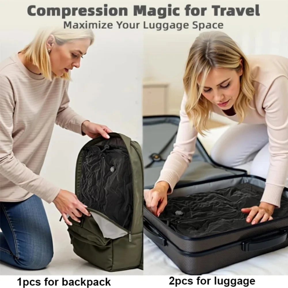 PackMate™ Travel Vacuum Bags – Compression Cubes for Clothes & Suitcases