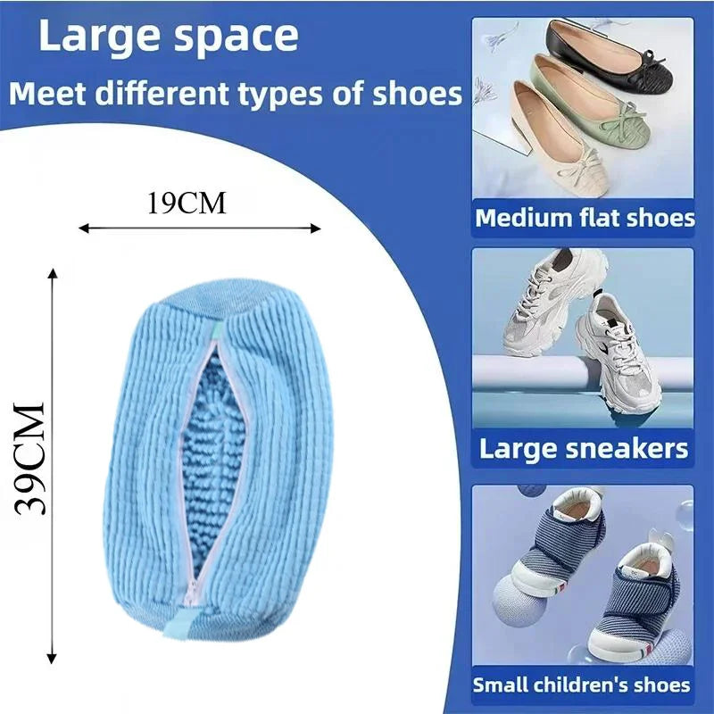 ShoeShield™ Wash & Dry Bag – Soft Fiber, Machine Washable, Adjustable Strap