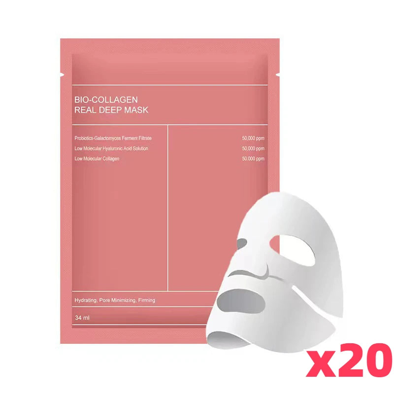 Bio Collagen™ Hydrating Face Mask – Deep Moisture, Brightening & Skin Refresh (1/5/10/20 Pack)