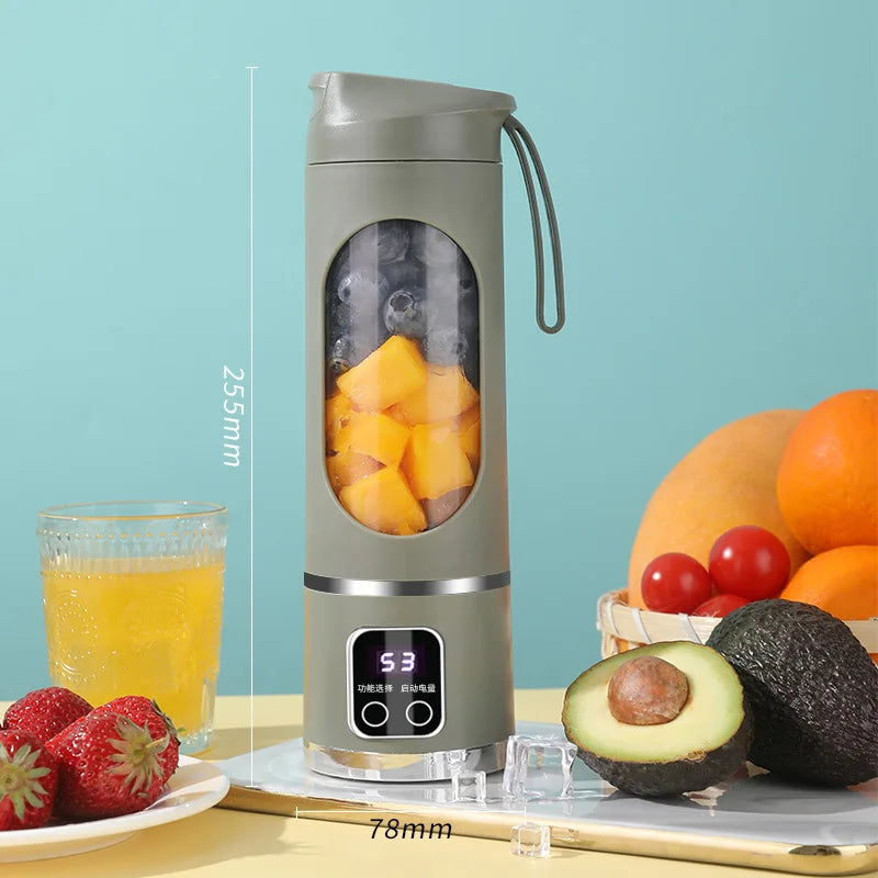 BlendPro™ Portable Juicer – 10-Blade USB Blender Cup (450ml) for Smoothies, Shakes & Ice Crushing