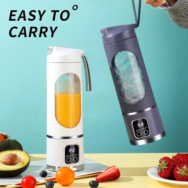 BlendPro™ Portable Juicer – 10-Blade USB Blender Cup (450ml) for Smoothies, Shakes & Ice Crushing