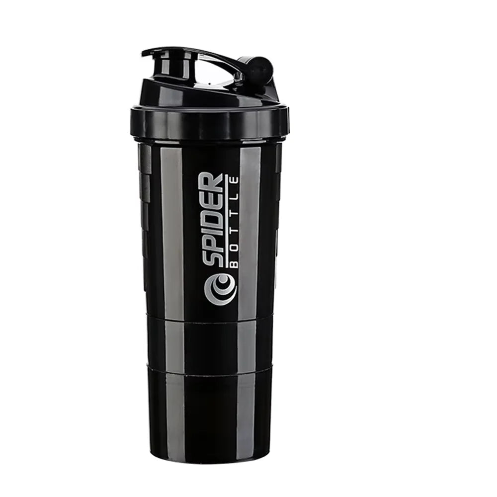 PowerMix™ 3-Layer Shaker Bottle – Protein, Water & Supplement Cup for Gym & Fitness