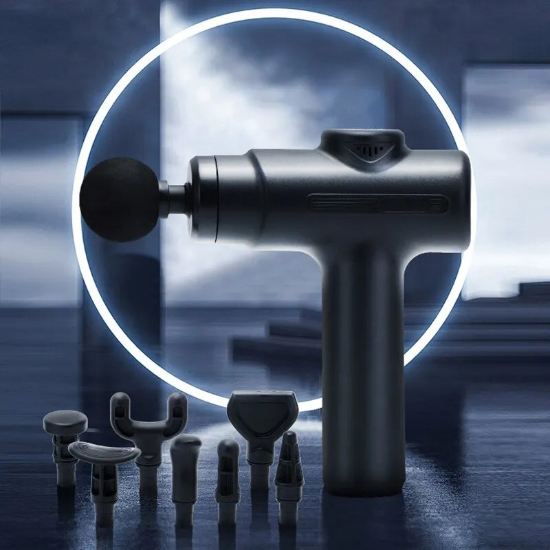 MuscleEase™ Electric Massage Gun – Deep Tissue Massager with 8 Heads for Back, Arms & Legs