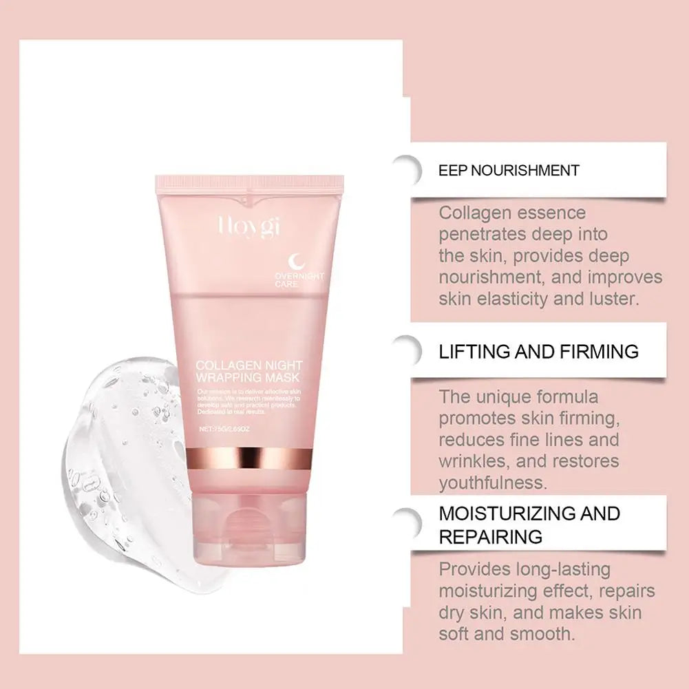 Korean Collagen™ Overnight Mask – Deep Hydration & Peel-Off Night Care Cream (75ml)