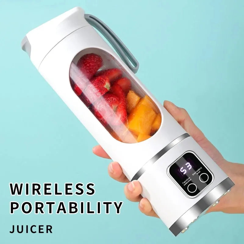 BlendPro™ Portable Juicer – 10-Blade USB Blender Cup (450ml) for Smoothies, Shakes & Ice Crushing