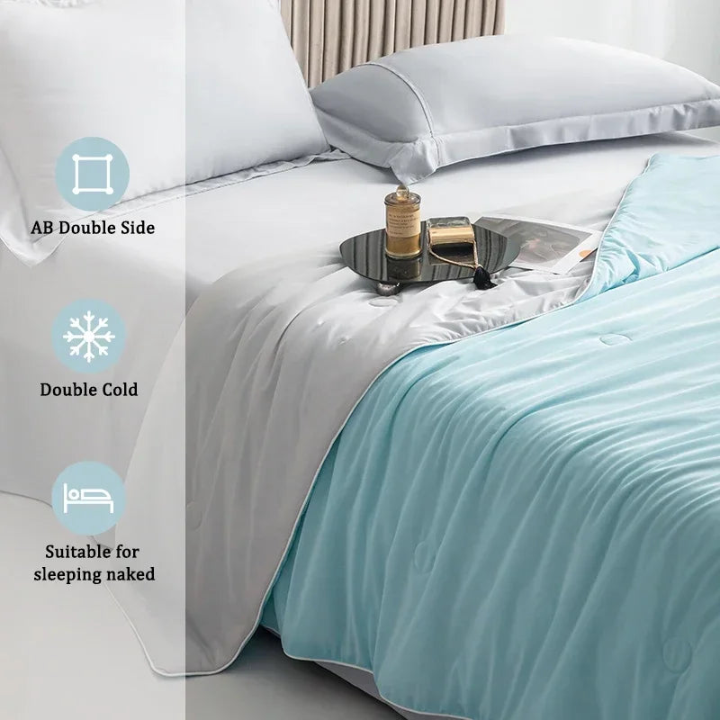 CoolNest™ Ice Silk Summer Comforter – Lightweight, Soft, Twin/King Sizes
