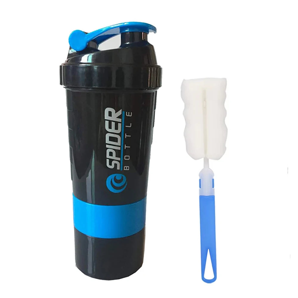 PowerMix™ 3-Layer Shaker Bottle – Protein, Water & Supplement Cup for Gym & Fitness