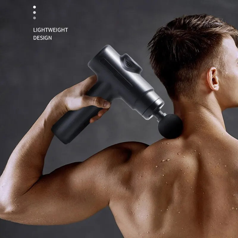 MuscleEase™ Electric Massage Gun – Deep Tissue Massager with 8 Heads for Back, Arms & Legs