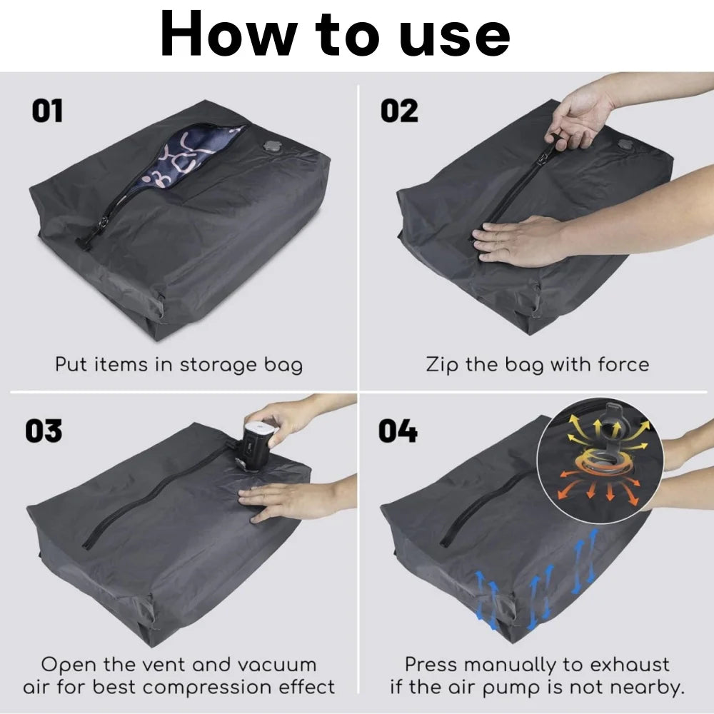 PackMate™ Travel Vacuum Bags – Compression Cubes for Clothes & Suitcases