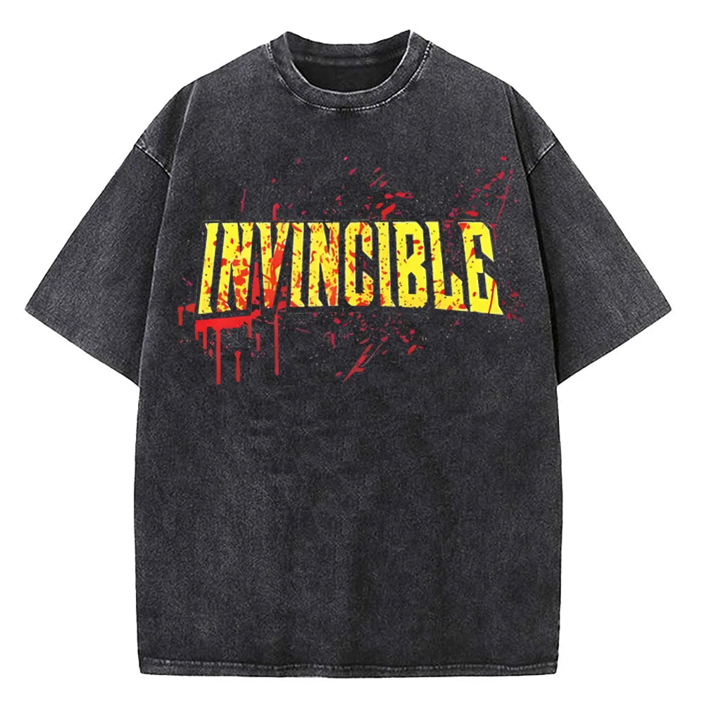 Invincible Hero™ Vintage-Wash Tee – Premium Cotton Unisex Summer T-Shirt