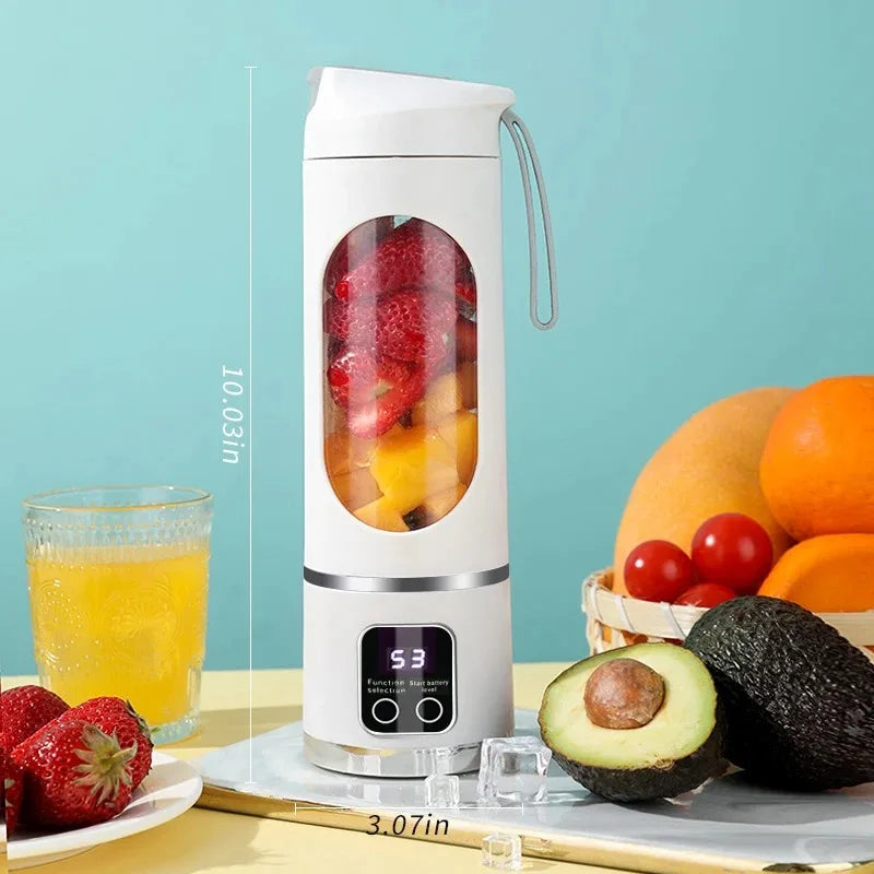 BlendPro™ Portable Juicer – 10-Blade USB Blender Cup (450ml) for Smoothies, Shakes & Ice Crushing