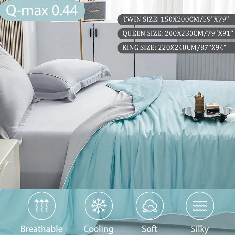 CoolNest™ Ice Silk Summer Comforter – Lightweight, Soft, Twin/King Sizes