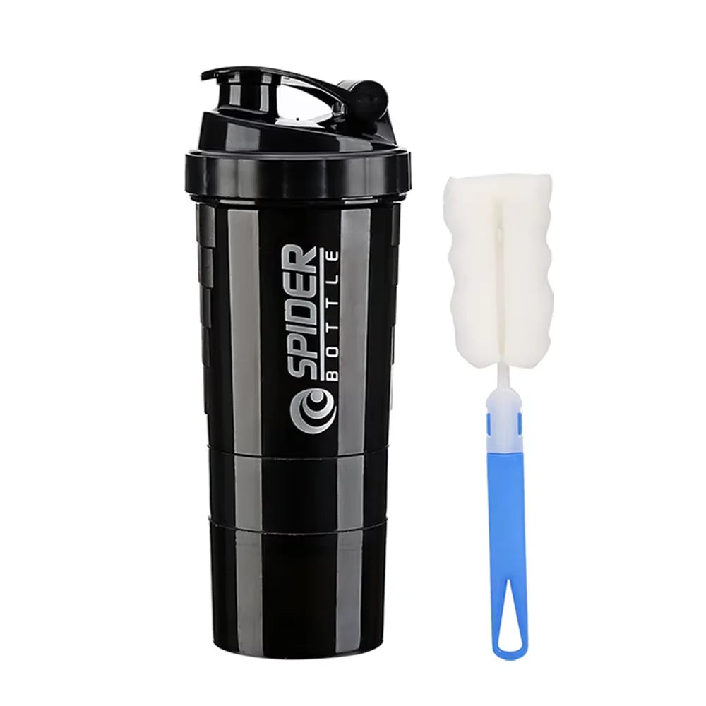 PowerMix™ 3-Layer Shaker Bottle – Protein, Water & Supplement Cup for Gym & Fitness