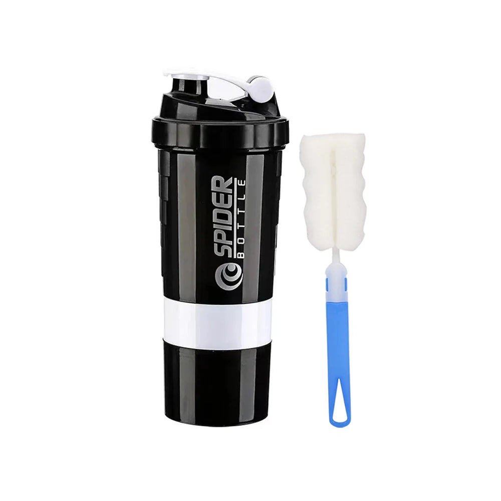 PowerMix™ 3-Layer Shaker Bottle – Protein, Water & Supplement Cup for Gym & Fitness