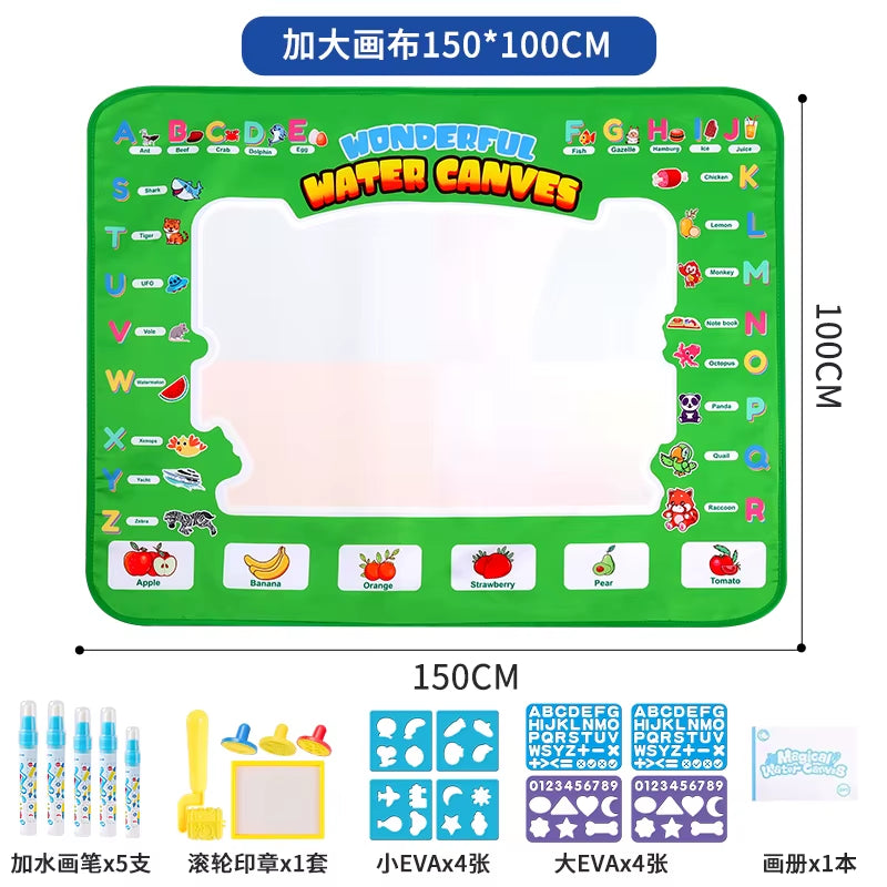 AquaDoodle™ Reusable Water Drawing Mat – 150x100cm Magic Canvas for Kids