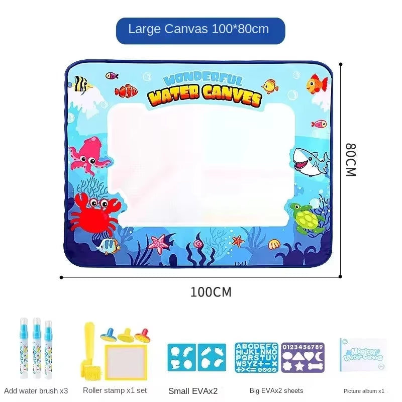 AquaDoodle™ Reusable Water Drawing Mat – 150x100cm Magic Canvas for Kids