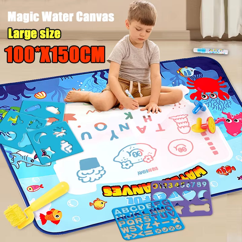 AquaDoodle™ Reusable Water Drawing Mat – 150x100cm Magic Canvas for Kids