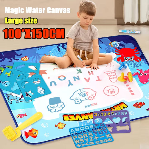 AquaDoodle™ Reusable Water Drawing Mat – 150x100cm Magic Canvas for Kids